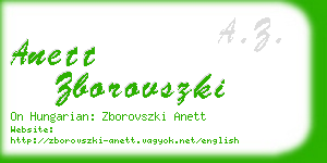 anett zborovszki business card